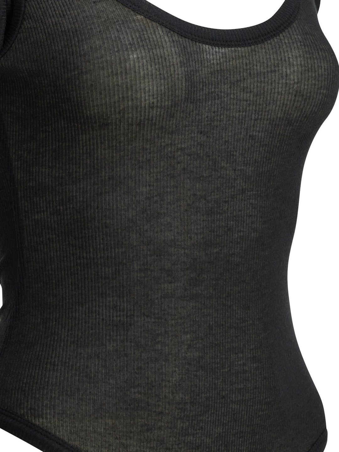 AlaïA Cashmere Blend Bodysuit Top - Nero | 71b8086f12d5b103f059728d344e7524f97d3115