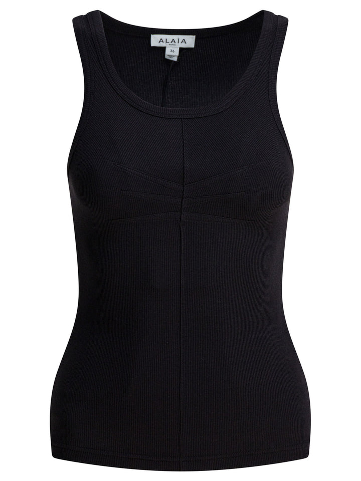 AlaïA Cotton Tank Top Top - Nero | 59b877ed86b929ce265a57dc90d81168eabb5d9a