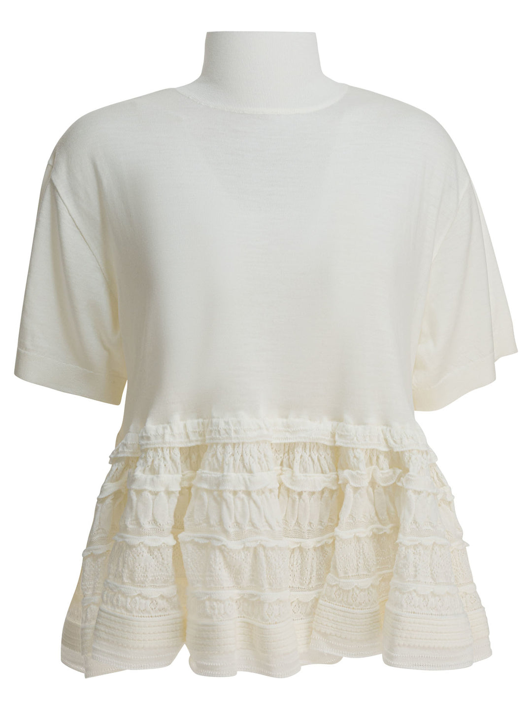 AlaïA Virgin Wool T-Shirt T-shirts - Bianco | 4965f7cbaecf835e8aa3a40bdf6c20249b2d2bda