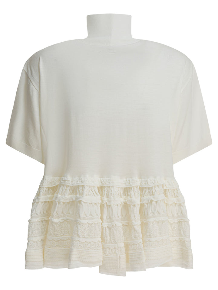 AlaïA Virgin Wool T-Shirt T-shirts - Bianco | 86eb5f2d7b2e2fbb83dae297b9cc5b14933b97bd