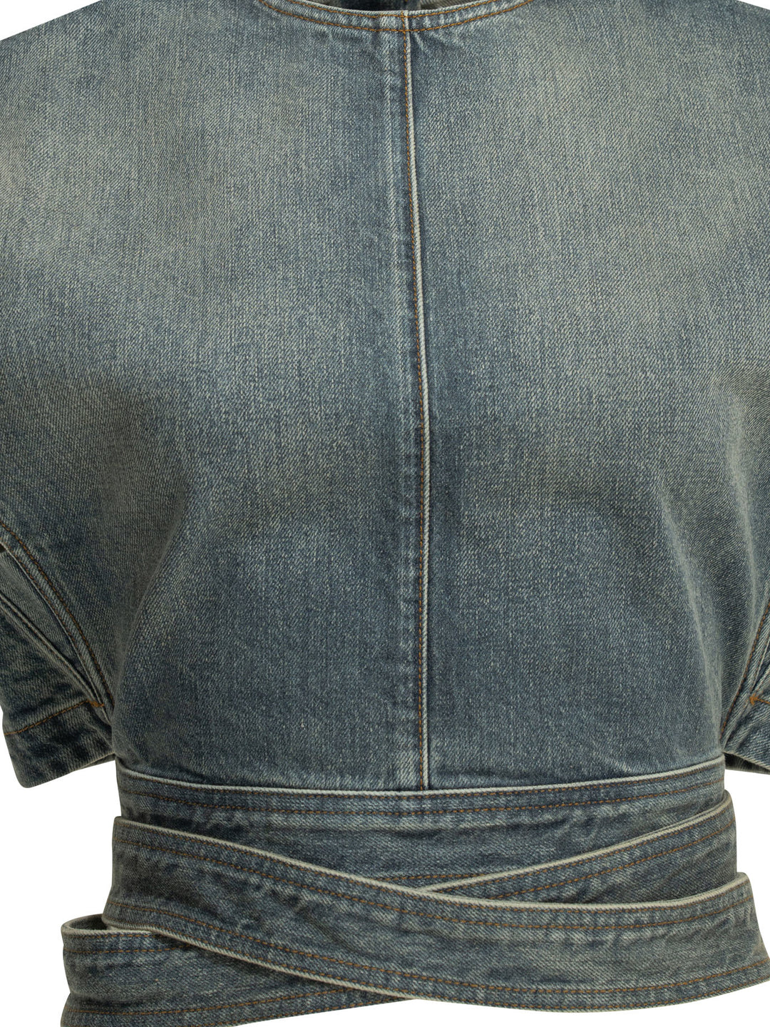 AlaïA Casual Denim Top Top - Light blue | 0d8b8a1cc9b836340cd0f45b42e0217419e930bc