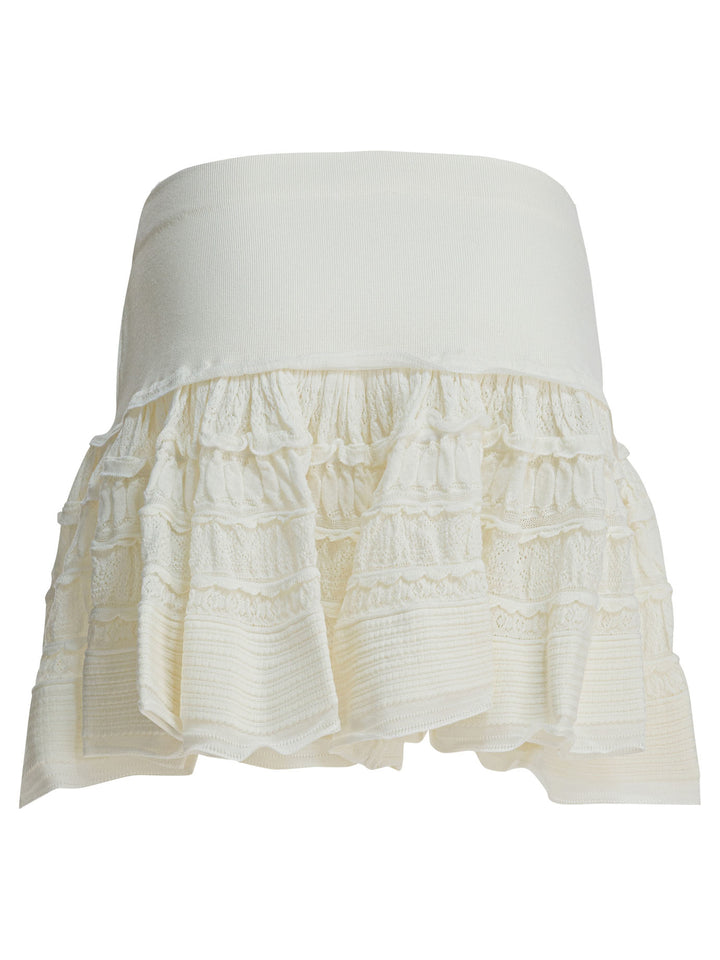 AlaïA Miniskirt With Ruffles Gonne - Bianco | d96d70ea4408fd92fbea6aaeb6e4dcf3411e09d3