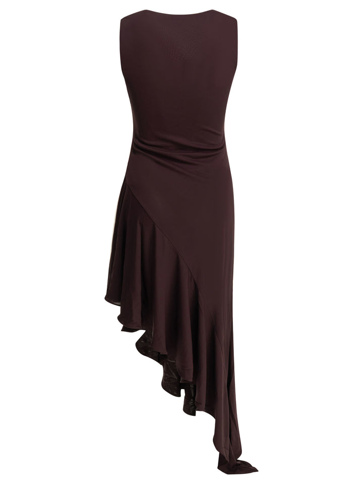AlaïA Asymmetrical Midi Dress Abiti - Bordeaux | 89509e2aa9f67184105540e81a671ea62b7c8a02
