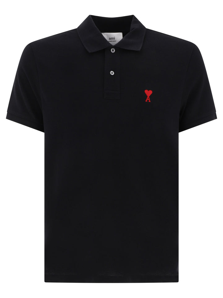 Ami Paris Ami De Coeur Polo shirts - Nero | b5de1733b2d022fed72444d71226c84043b221ea