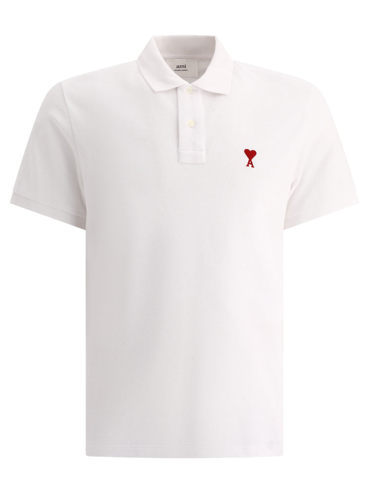 Ami Paris Ami De Coeur Polo shirts - Bianco | 451c46ba4290eb8a4aca941aebfeee4822161eb6