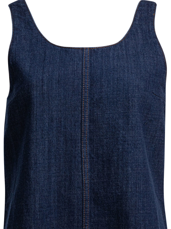 Ami Paris Short Denim Dress Abiti - Blu | 9bd3e418c8b3f9826bd11628f92bacfe4bda80ea
