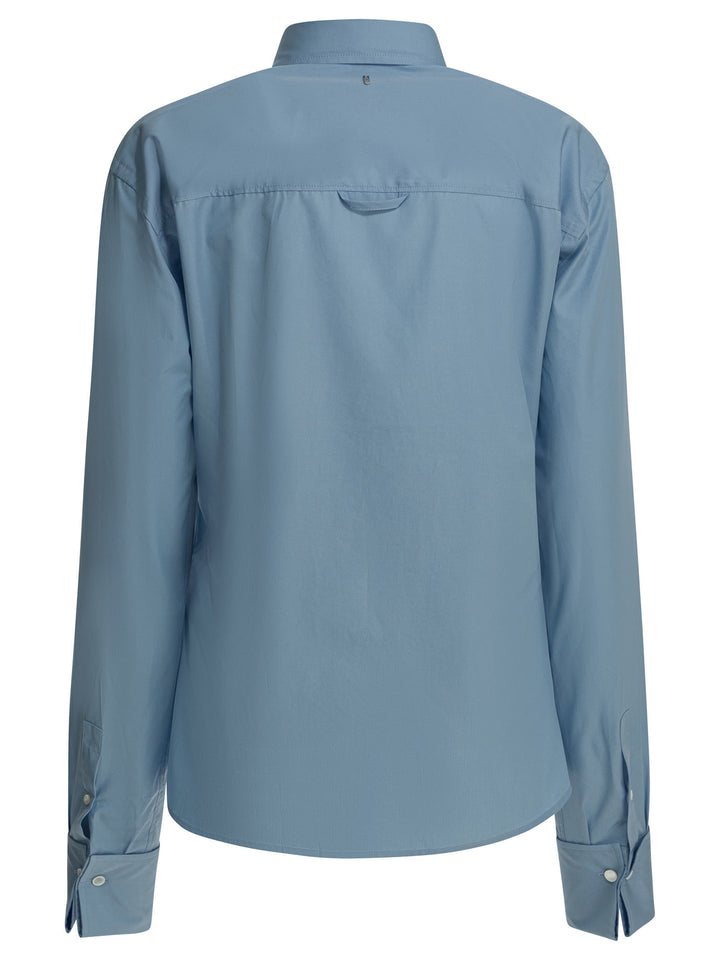 Ami Paris Silk Blend Shirt Shirts - Blu | d9145ac2c22eead4cfd4ce13c65460f8df327b0c