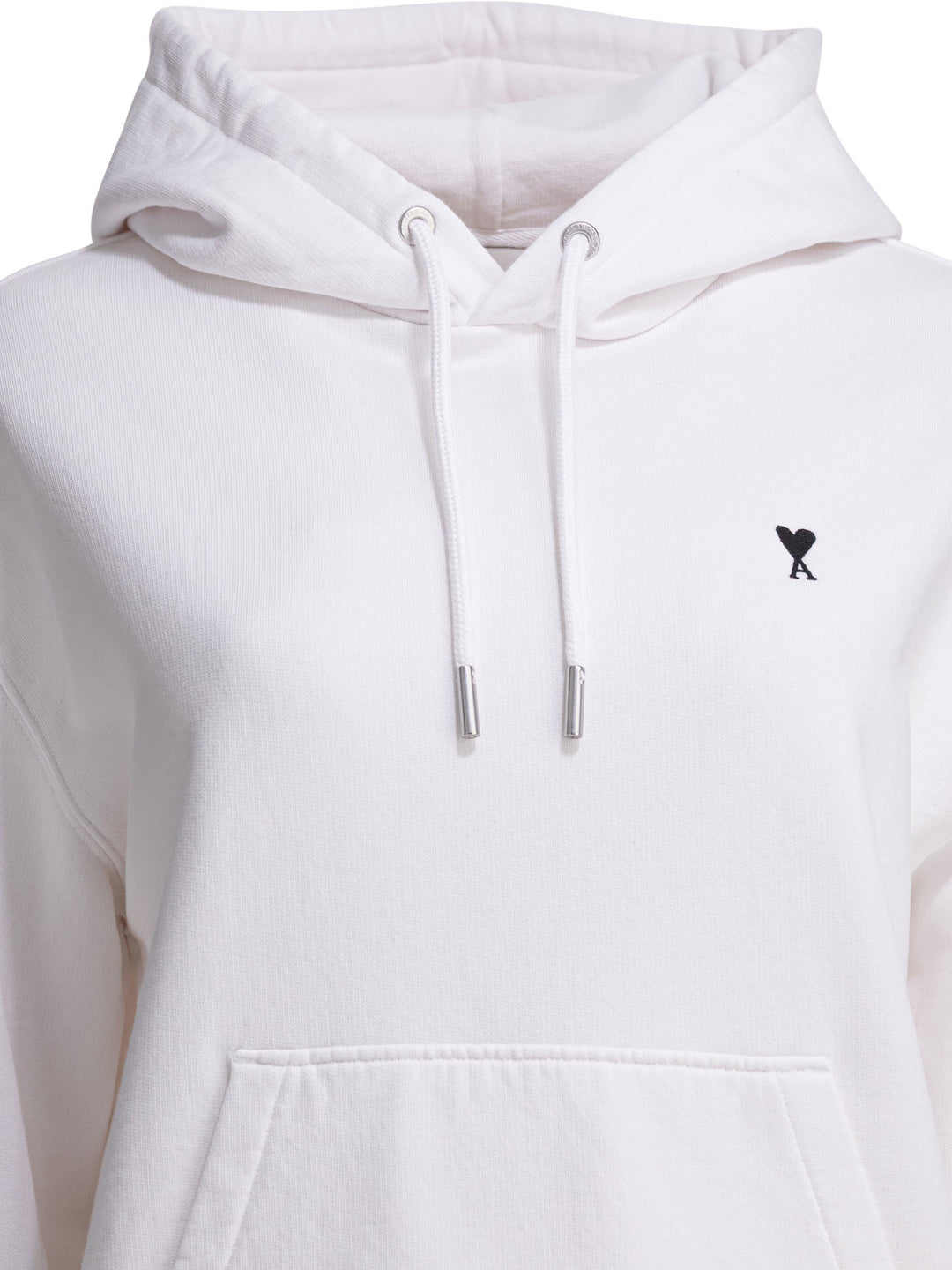 Ami Paris Cotton Hoodie Sweatshirts - Bianco | 8eb350484bbdd7e3c83d67243462dec77db2877d