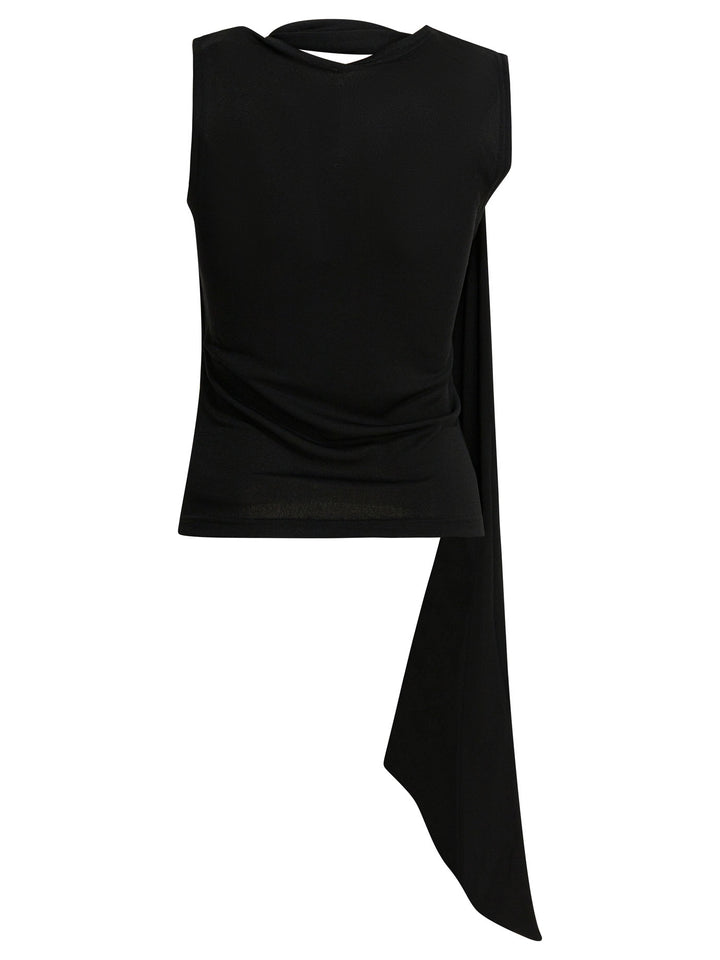 Ami Paris Sleeveless Top With Lavalliere Top - Nero | ad943ae412bd2e77dd78c78399be4e610a441dd2