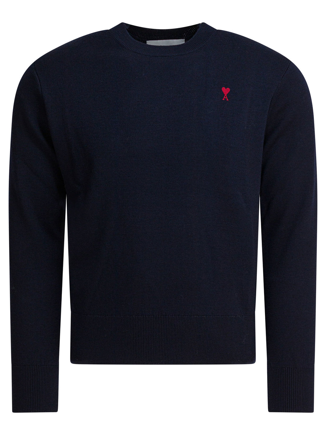 Ami Paris Wool Crewneck Sweater Knitwear - Blu | 3465ec5d1d2614493b808d8ca1542e09e852f252