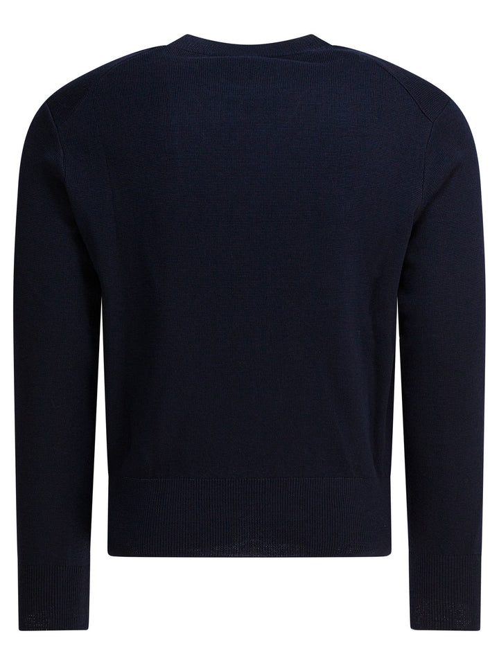 Ami Paris Wool Crewneck Sweater Knitwear - Blu | a331124a61af017b74ec018038d90625d6602d1f