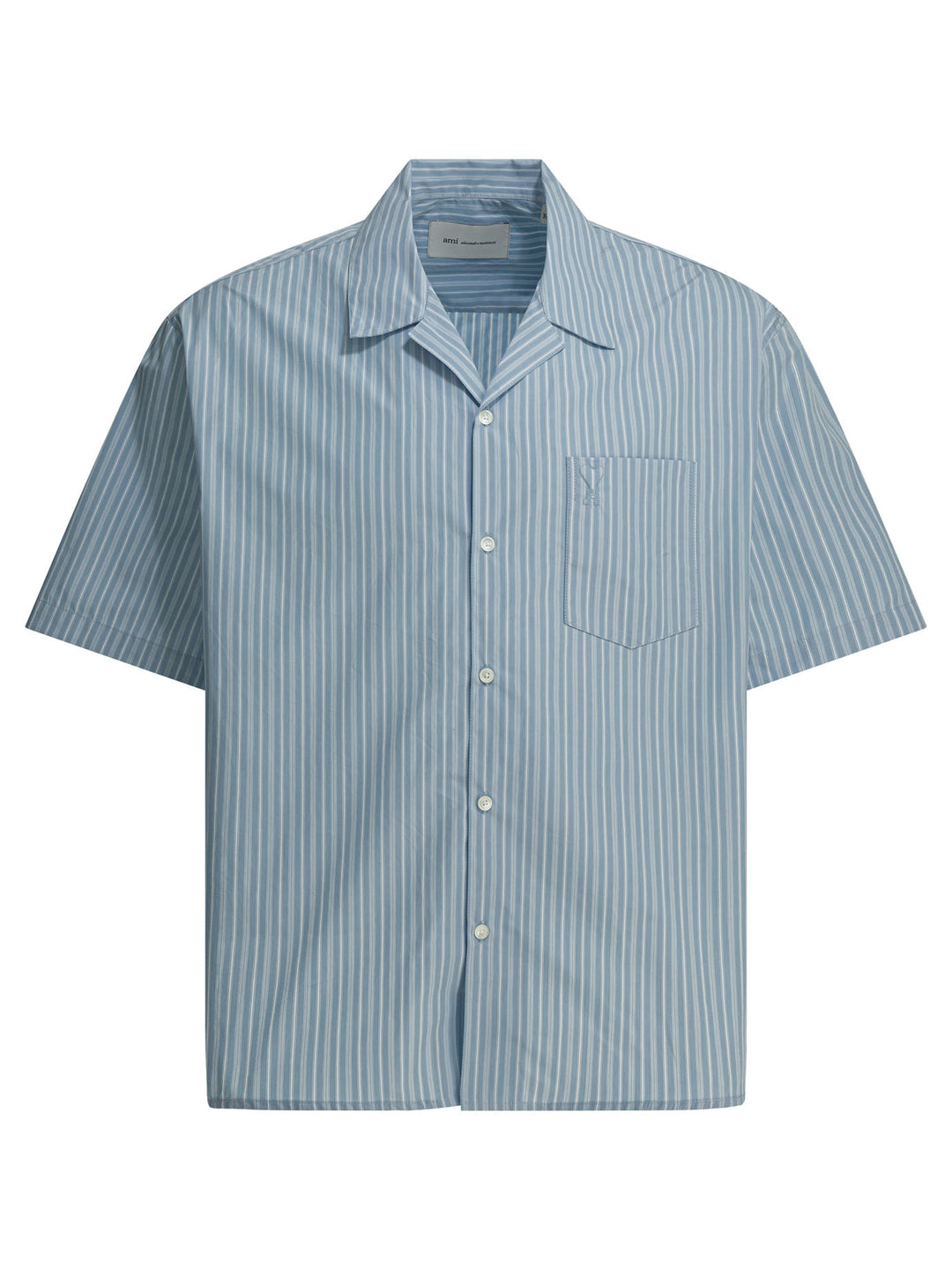Ami Paris Short-Sleeved Boxy Shirt Shirts - Light blue | 87fe62cb30121546dead996e77276cd36b0d3923