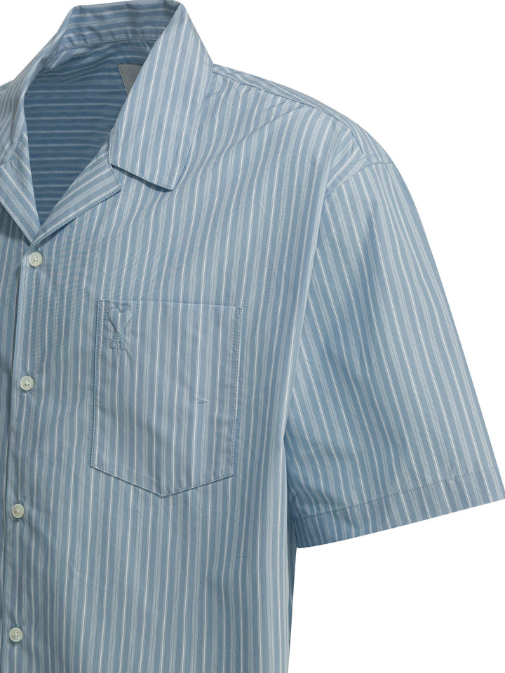 Ami Paris Short-Sleeved Boxy Shirt Shirts - Light blue | 42b3110e2ee99215cd10337c2d583ea97d420f5f