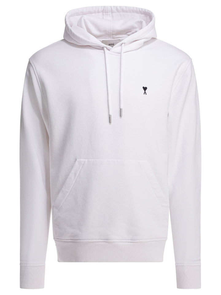 Ami Paris Hoodie With Logo Sweatshirts - Bianco | b3a3a5fab9d1eff58f1215345b7fb989e58981ac