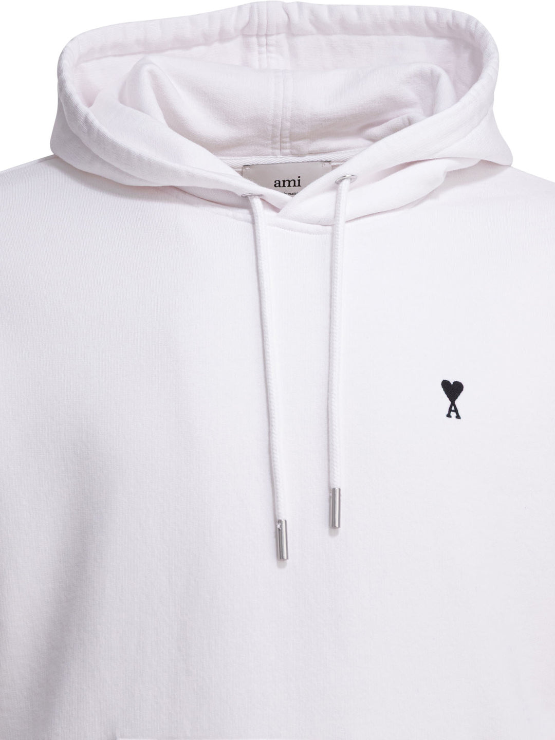Ami Paris Hoodie With Logo Sweatshirts - Bianco | 405b87d3427ef9a570bc6a0039e2d30c7feff0a5