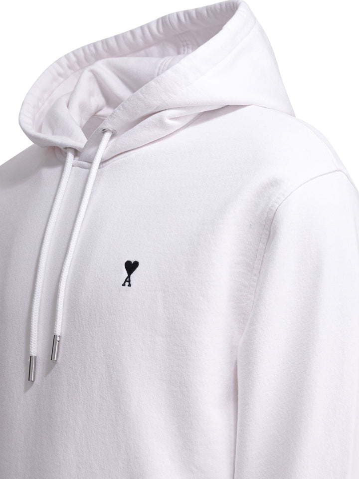 Ami Paris Hoodie With Logo Sweatshirts - Bianco | f19abe2b6f99f2a90112bf462cd248dc102b2365