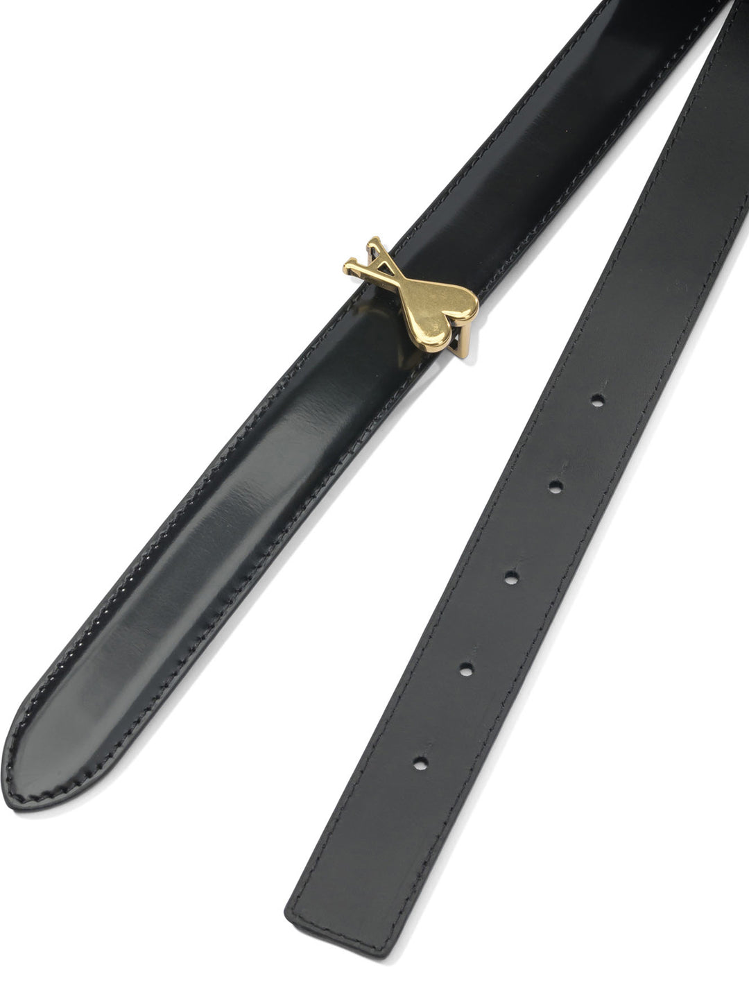 Ami Paris Leather Belt With Buckle Ami De Coeur Cinture - Nero | 8543b75fca98e86addb74f288b50824ac89ec5ef