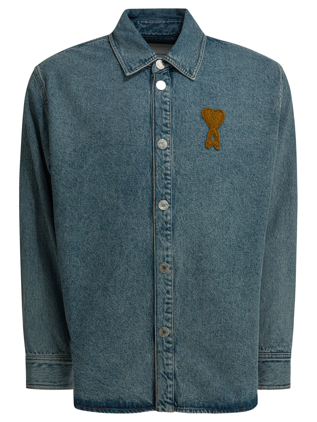 Ami Paris Denim Shirt With Logo Shirts - Blu | 9fb0a44634f1f9dfafb2a78c752f472dbe5efb59
