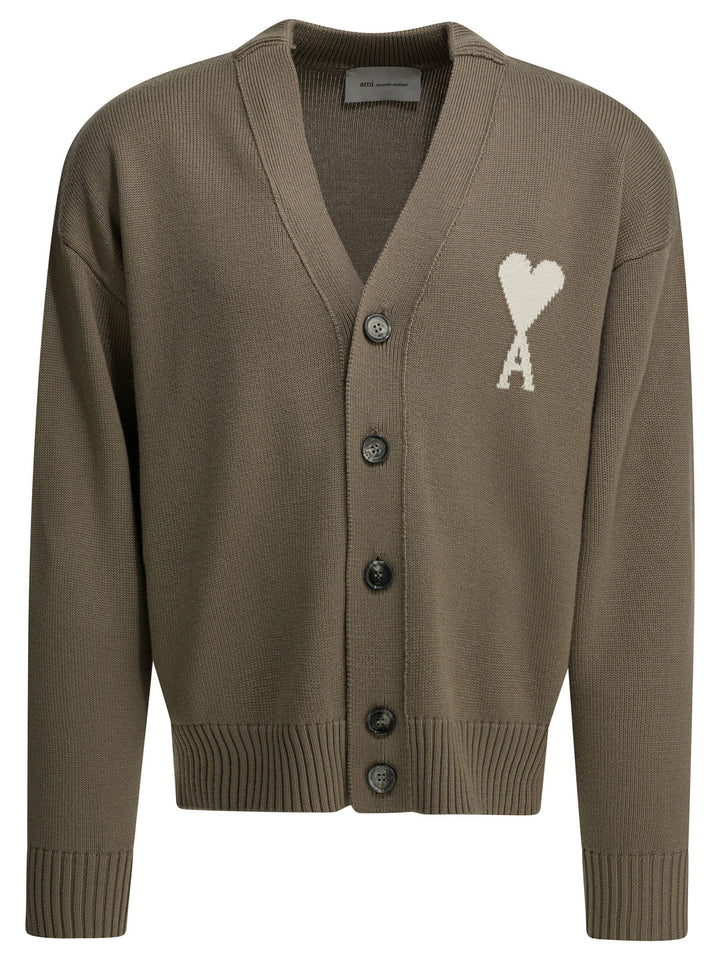 Ami Paris Ami De Coeur Knitwear - Beige | 70d607037617458cc3cf85f6b236f3e25f2b72c2