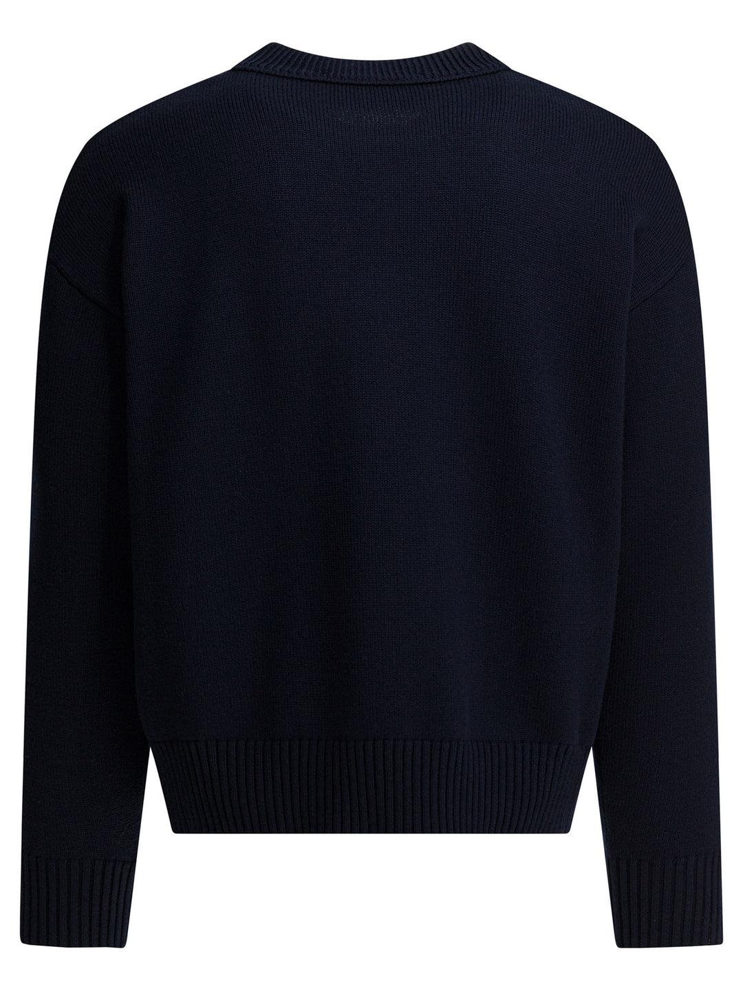 Ami Paris Wool-Blend Crew-Neck Sweater Knitwear - Blu | 7eb7eeb0802acad277fcf52b7e562200f9c95212