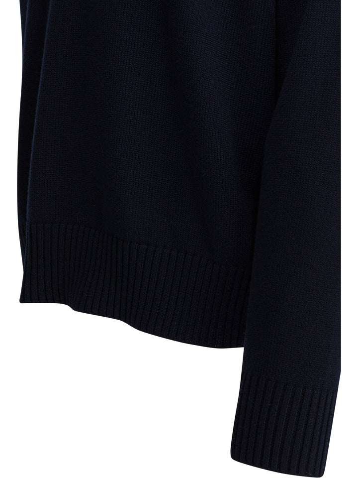 Ami Paris Wool-Blend Crew-Neck Sweater Knitwear - Blu | 1761becbf976f2efe1af7fa9aaab913745d2f855