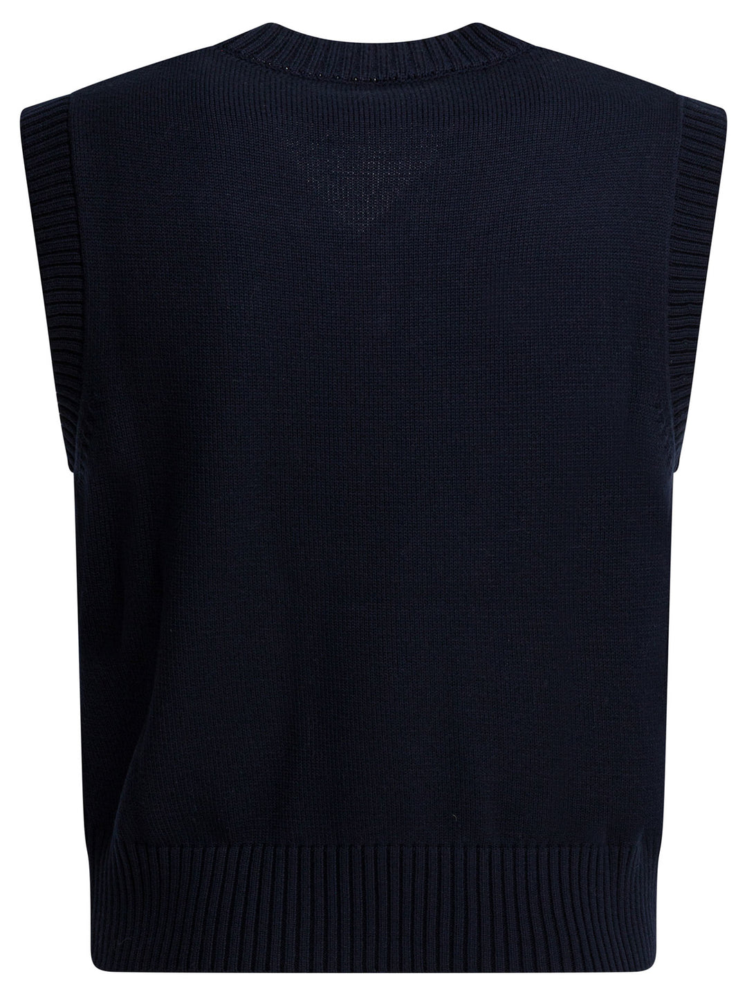 Ami Paris Logo Vest Knitwear - Blu | 73fbb281d241e59f19982294471caca81dbac210