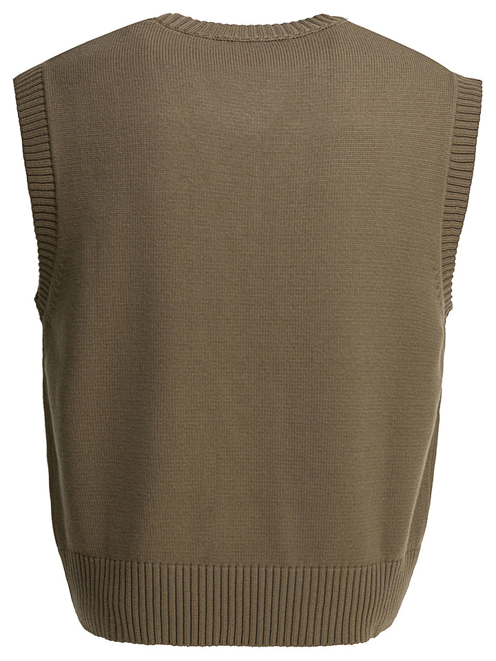 Ami Paris Logo Vest Knitwear - Beige | c1cdc4a59e02f382ea1a5d0121ba24b1d3afc19f