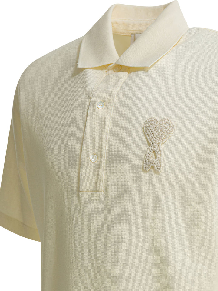 Ami Paris Polo Shirt With Buttons And Logo Polo shirts - Bianco | 1b582b61f7d687dbaaef9f49307adf0017dd0eb5
