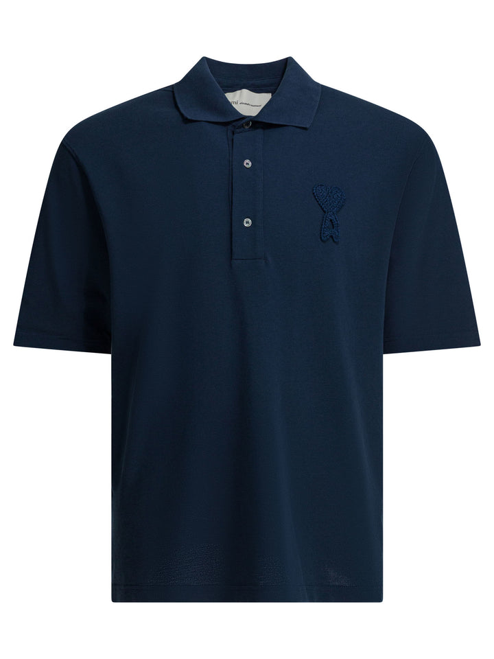 Ami Paris Polo Shirt With Buttons And Logo Polo shirts - Blu | eeaa302d47c52edeaac09b61624af1ac4ea30303