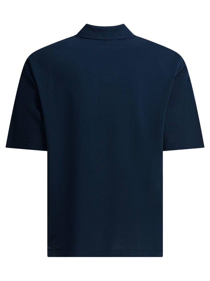 Ami Paris Polo Shirt With Buttons And Logo Polo shirts - Blu | 8d73f92228af2fd8892b680b43c86f05c722c339