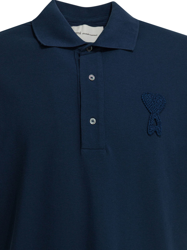 Ami Paris Polo Shirt With Buttons And Logo Polo shirts - Blu | ada62c979672d5a329f34b9aabca06f2d6413643