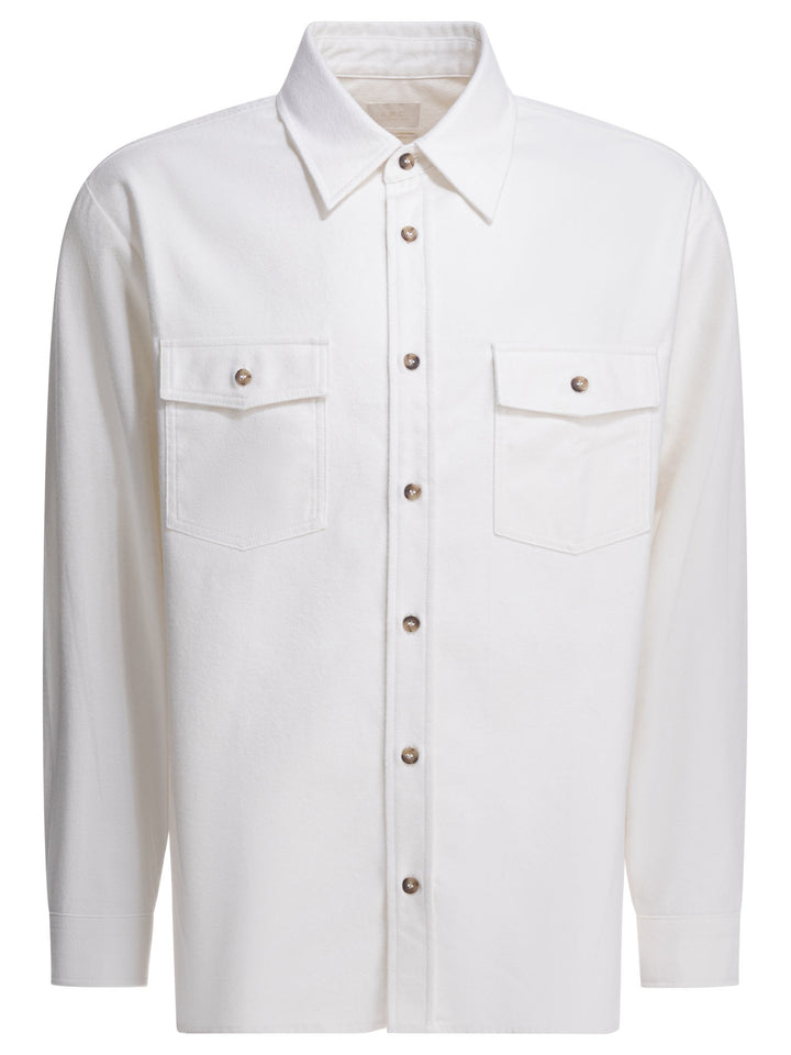 A.P.C. Cotton Overshirt Jacket Jackets and Coats - Bianco | 595f423180499fde465ad836bfd586a3c76b86eb