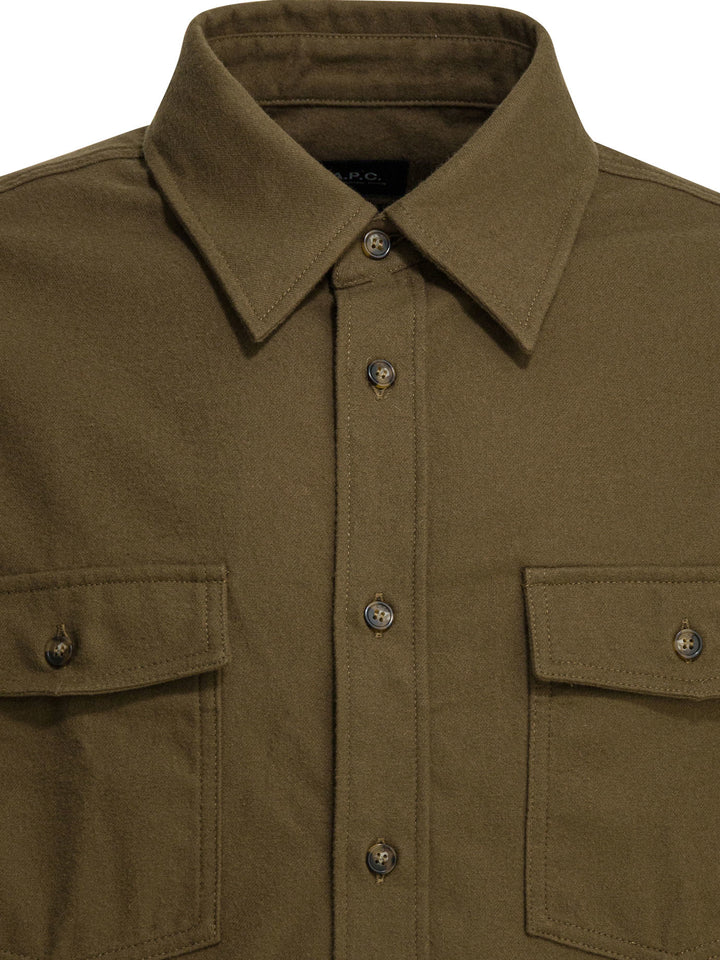 A.P.C. Cotton Overshirt Jacket Jackets and Coats - Verde | 9aa9b57141433566bfc694d221b285c1124b76b6