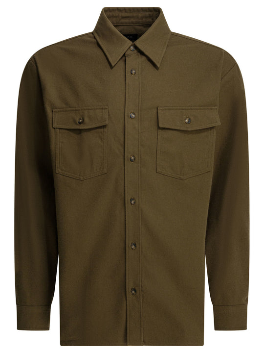 Cotton Overshirt Jacket Jackets And Coats Verde