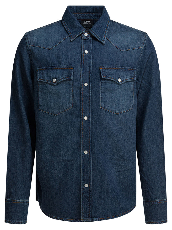 A.P.C. Western Denim Shirt Shirts - Blu | 1f93c6402b305c8c0bf377dda76fa1385ec0209e
