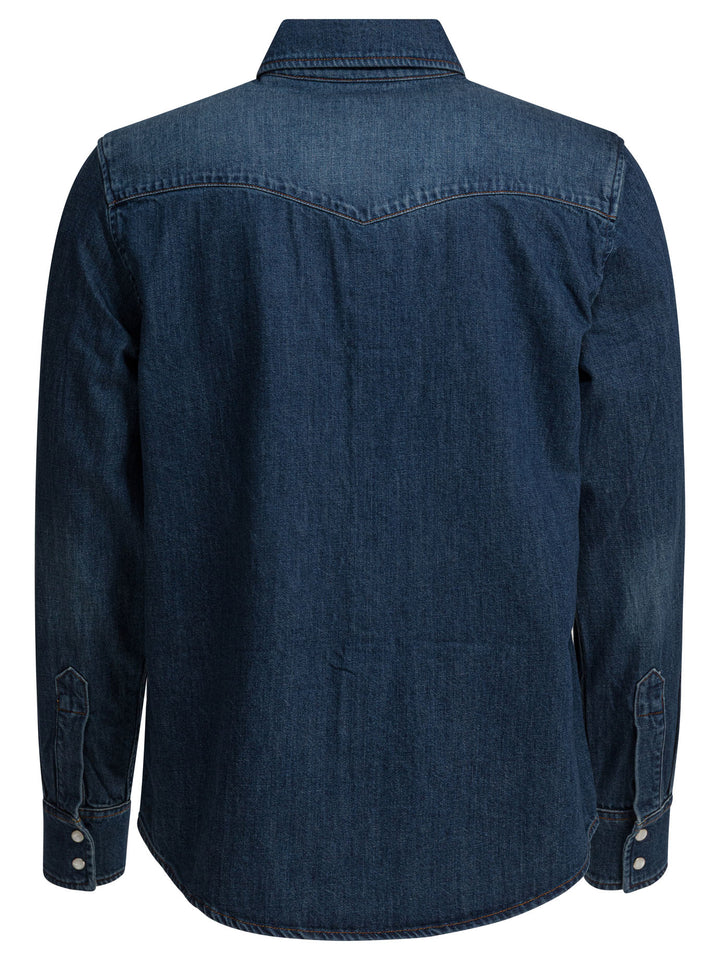 A.P.C. Western Denim Shirt Shirts - Blu | a89da53a64bbc8383401fb90abcebd1aaca8d98e