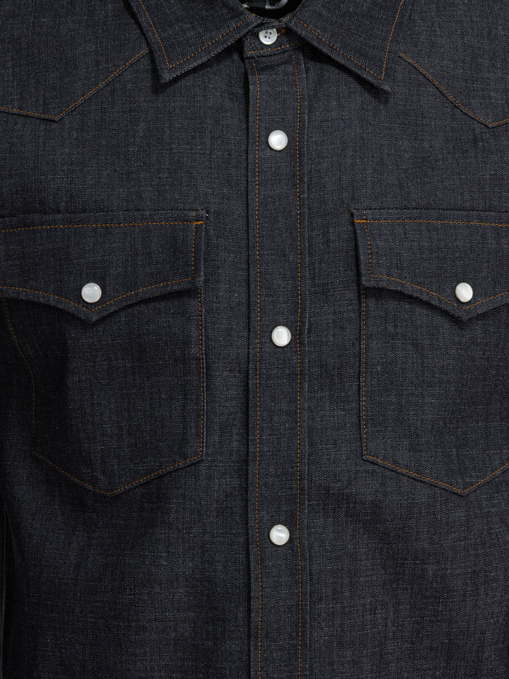 A.P.C. Western Denim Shirt Shirts - Blu | 8759a9ae7afa9af5e6a5ff129fc47e5468ed7695