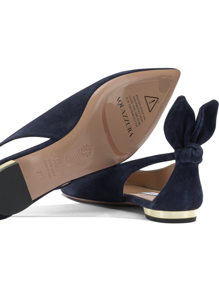 Aquazzura Bow Tie Ballet Ballerinas - Blu | 2db41a439a5317ea9286ce0fea0c0ec4c1a4f9cb