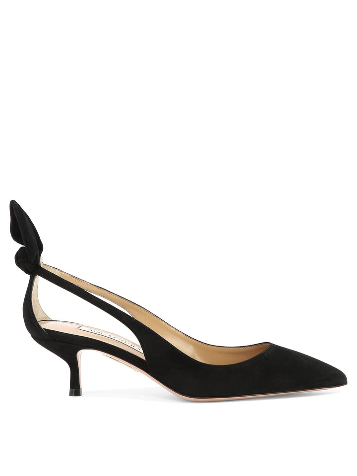 Aquazzura Bow Tie Pump 50 Mm Heeled shoes - Nero | 079c889c8b9d37fa629a2593547ec0748fb2d82d