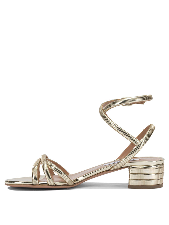 Aquazzura Heatweave 35mm Sandali - Oro | 3088279a0ca21dfece6bb7c6546abb2f6eb9ba8b