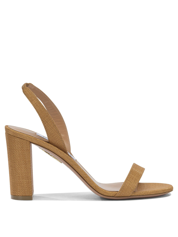 Aquazzura So Nude Block 85mm Sandali - Marrone | 3338a585ad05589f52ba4952d8da412237088e43