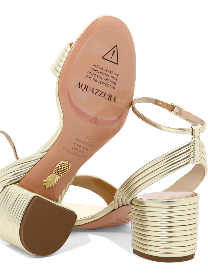 Aquazzura Sundance Sandal 50 Mm Heeled shoes - Oro | 16b5af25518e94ef2690a257e25c659b0060198d