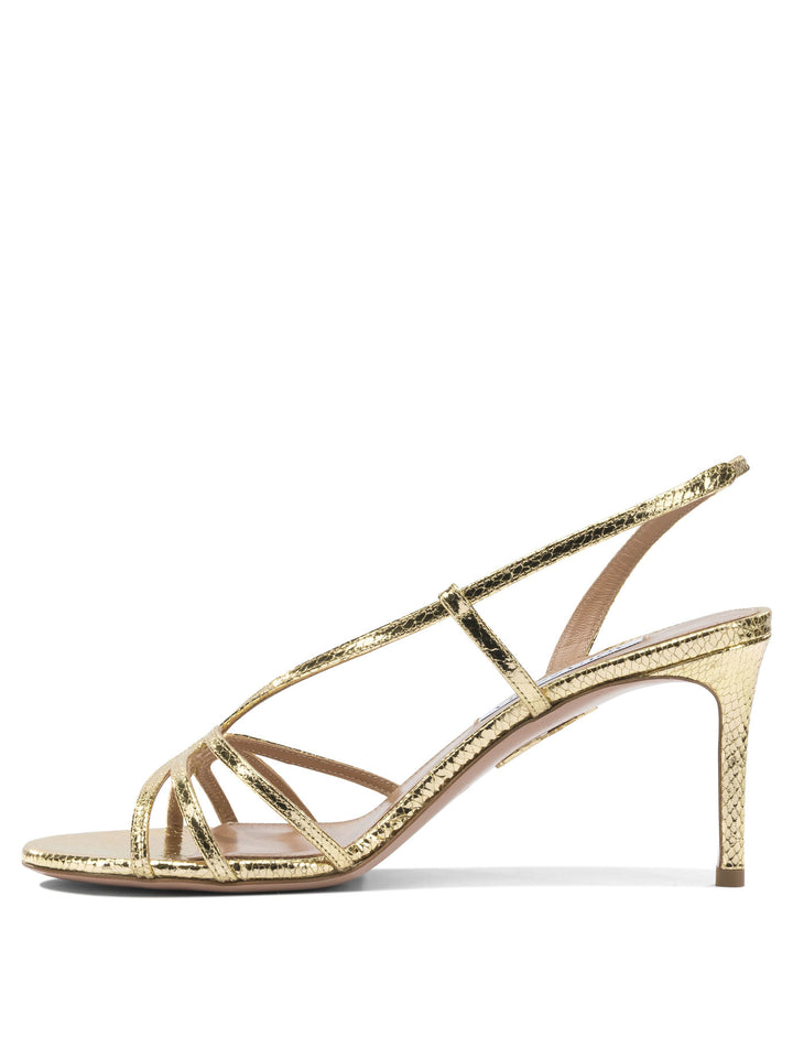 Aquazzura Talk To Me 75mm Sandali - Oro | 12e50e719514e45e385e1c70b49ce2f0960a1c6a