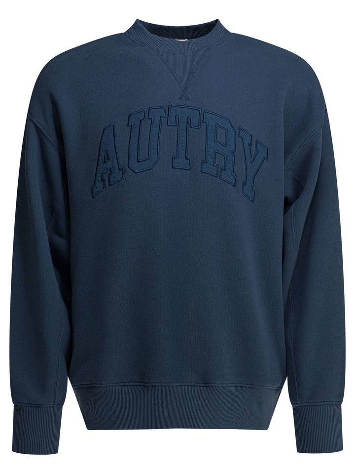 Autry Crewneck Sweatshirt With Logo Sweatshirts - Blu | b9982e291a5023e9c3897488d9969c2402a21e59