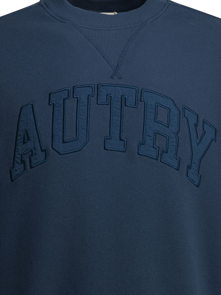 Autry Crewneck Sweatshirt With Logo Sweatshirts - Blu | 2826a32406b9f7068d4636163dc9ff9eb0a3070b