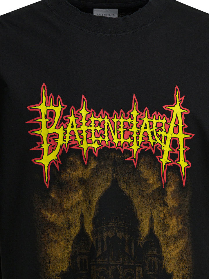 Balenciaga Crew-Neck T-Shirt With Logo T-shirts - Nero | 68c6cc94560c8fd35a07d1a2741679d9bbc6246d