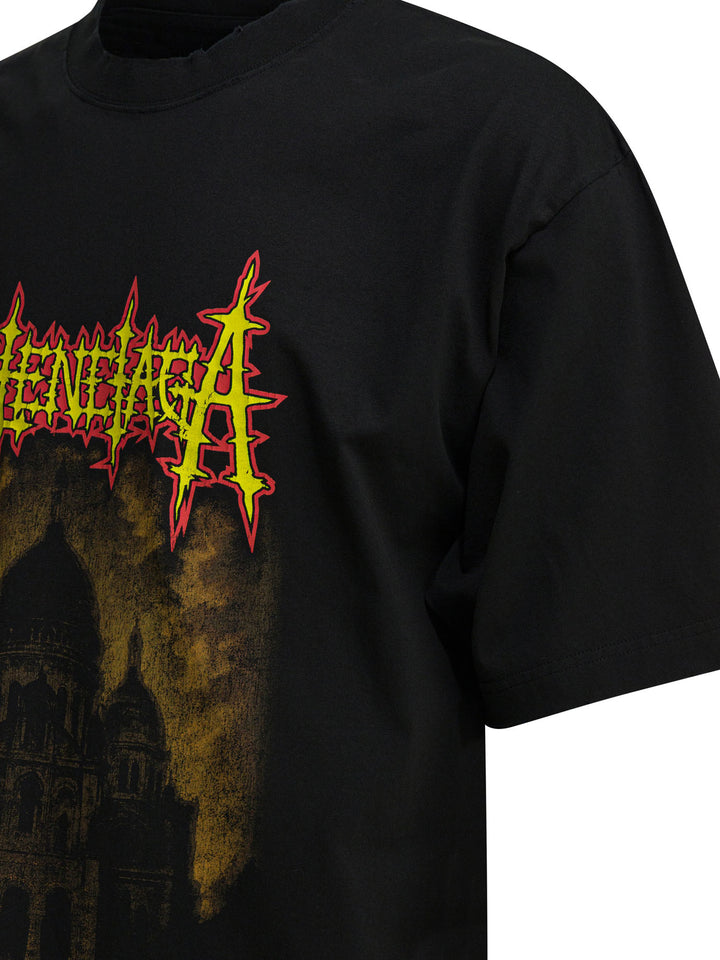 Balenciaga Crew-Neck T-Shirt With Logo T-shirts - Nero | 391f66258e75e2483fdaa0c09e860a834619cf31