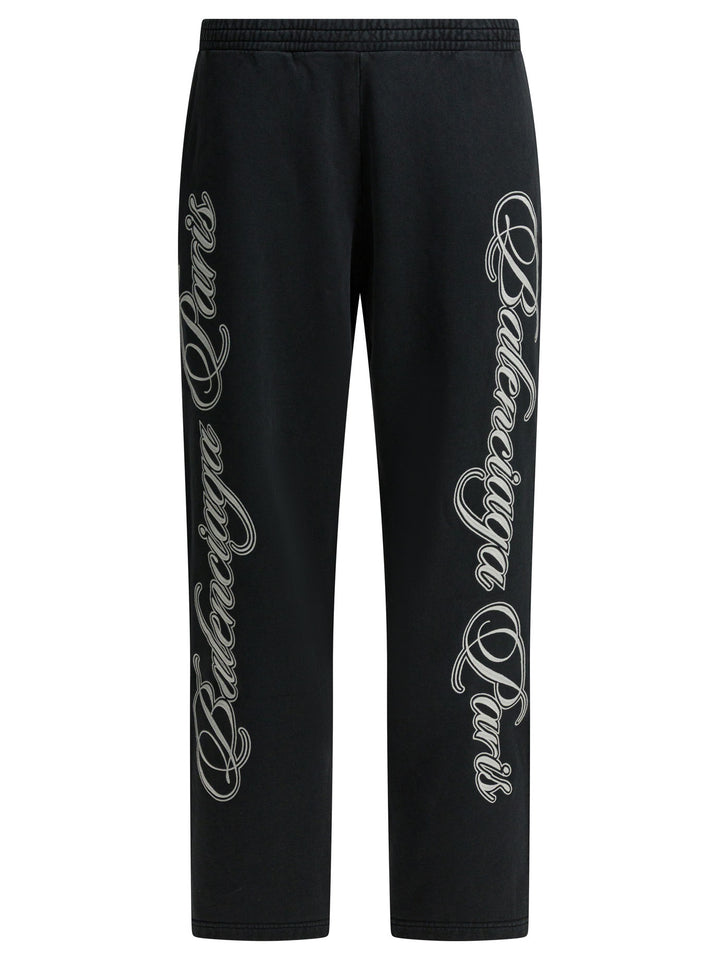 Balenciaga Baggy Cursive Trousers - Nero | acdb631f70adaa54e99904ee6654d085854d9b61