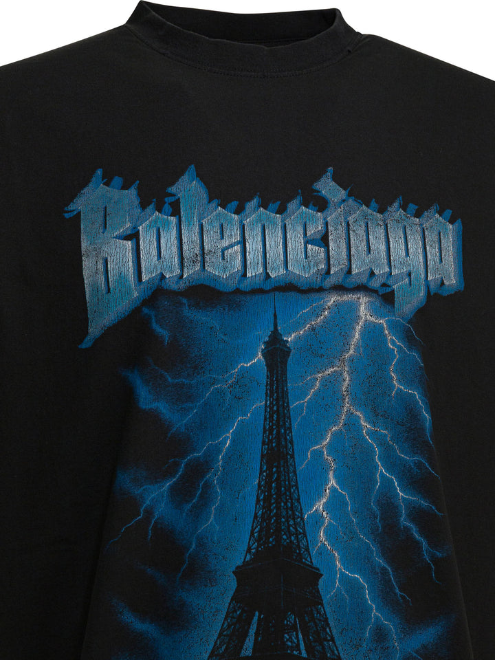 Balenciaga Paris Thunderstorm T-shirts - Nero | c583ee30ccc76a042704972dc783ef796d82de8d
