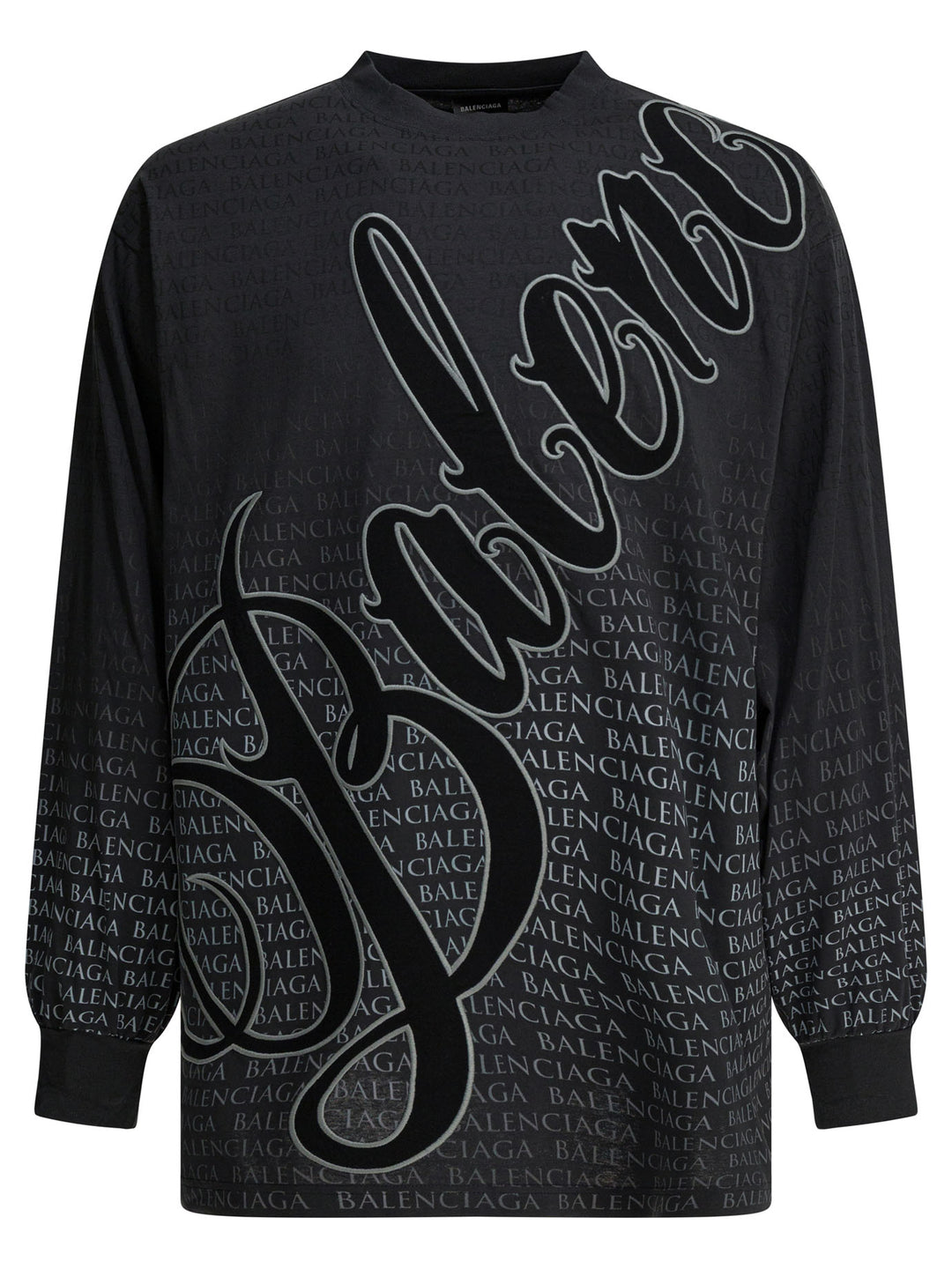 Balenciaga Crew-Neck T-Shirt With Print T-shirts - Nero | a1b9593444d47db6c0453a162b47a63a2056761a